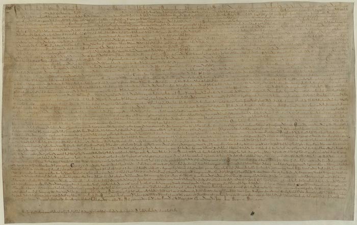 Magna Carta 1215 (public domain British library)