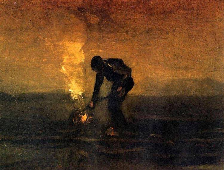 Vincent van Gogh, Peasant Burning Weeds, 1883